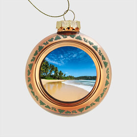 Стеклянный ёлочный шар с принтом Шикарный пляж в Тюмени, Стекло | Диаметр: 80 мм | вода | голубое небо | жара | загар | зной | каникулы | купание | море | океан | отдых | отпуск | пальмы | песок | приключение | путешествие | туризм