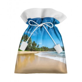 Подарочный 3D мешок с принтом Шикарный пляж в Тюмени, 100% полиэстер | Размер: 29*39 см | Тематика изображения на принте: вода | голубое небо | жара | загар | зной | каникулы | купание | море | океан | отдых | отпуск | пальмы | песок | приключение | путешествие | туризм