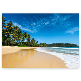 Поздравительная открытка с принтом Шикарный пляж в Тюмени, 100% бумага | плотность бумаги 280 г/м2, матовая, на обратной стороне линовка и место для марки
 | вода | голубое небо | жара | загар | зной | каникулы | купание | море | океан | отдых | отпуск | пальмы | песок | приключение | путешествие | туризм