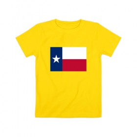 Детская футболка хлопок с принтом Техас в Тюмени, 100% хлопок | круглый вырез горловины, полуприлегающий силуэт, длина до линии бедер | крутаяфутболка | сша | техас | флаг