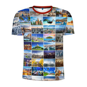 Мужская футболка 3D спортивная с принтом Мир путешествий в Тюмени, 100% полиэстер с улучшенными характеристиками | приталенный силуэт, круглая горловина, широкие плечи, сужается к линии бедра | Тематика изображения на принте: азия | берлин | вегас | венеция | воспоминания | города | достопримечательности | европа | египет | калифорния | каникулы | лондон | милан | москва | ностальгия | нью йорк | отдых | отпуск | память