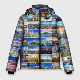 Мужская зимняя куртка 3D с принтом Мир путешествий в Тюмени, верх — 100% полиэстер; подкладка — 100% полиэстер; утеплитель — 100% полиэстер | длина ниже бедра, свободный силуэт Оверсайз. Есть воротник-стойка, отстегивающийся капюшон и ветрозащитная планка. 

Боковые карманы с листочкой на кнопках и внутренний карман на молнии. | азия | берлин | вегас | венеция | воспоминания | города | достопримечательности | европа | египет | калифорния | каникулы | лондон | милан | москва | ностальгия | нью йорк | отдых | отпуск | память