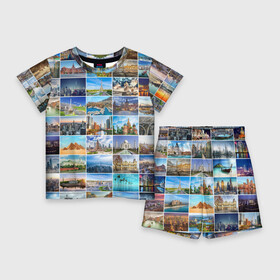 Детский костюм с шортами 3D с принтом Достопримечательности планеты в Тюмени,  |  | азия | берлин | вегас | венеция | воспоминания | города | достопримечательности | европа | египет | калифорния | каникулы | лондон | милан | москва | ностальгия | нью йорк | отдых | отпуск | память