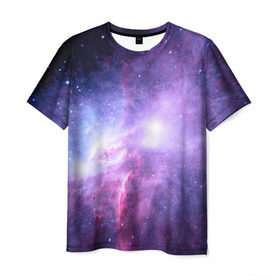Мужская футболка 3D с принтом Космический пейзаж в Тюмени, 100% полиэфир | прямой крой, круглый вырез горловины, длина до линии бедер | величие | вселенная | галактика | звёздная пыль | звёзды | комета | космос | красота | метеориты | метеоры | млечный путь | планеты | пространство | созвездия