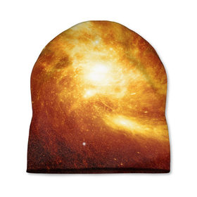 Шапка 3D с принтом Огненная галактика в Тюмени, 100% полиэстер | универсальный размер, печать по всей поверхности изделия | вселенная | галактика | звёзды | земля | комета | космос | метеориты | метеоры | млечный путь | орбита | планеты | солнечная система | солнце