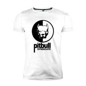 Мужская футболка премиум с принтом Питбуль в Тюмени, 92% хлопок, 8% лайкра | приталенный силуэт, круглый вырез ворота, длина до линии бедра, короткий рукав | питбуль | собака