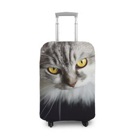 Чехол для чемодана 3D с принтом Жёлтые глаза в Тюмени, 86% полиэфир, 14% спандекс | двустороннее нанесение принта, прорези для ручек и колес | взгляд | глаза | голова животного | киска | кот | котёнок | кошка | прикольные картинки