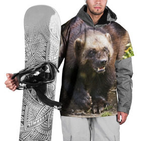 Накидка на куртку 3D с принтом Росомаха в Тюмени, 100% полиэстер |  | Тематика изображения на принте: животные | лес | медведи | охота | природа | туризм