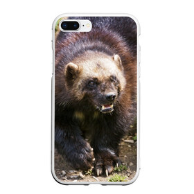 Чехол для iPhone 7Plus/8 Plus матовый с принтом Росомаха в Тюмени, Силикон | Область печати: задняя сторона чехла, без боковых панелей | животные | лес | медведи | охота | природа | туризм