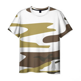 Мужская футболка 3D с принтом Зимний камуфляж в Тюмени, 100% полиэфир | прямой крой, круглый вырез горловины, длина до линии бедер | camo | camouflage | камо | камуфляж