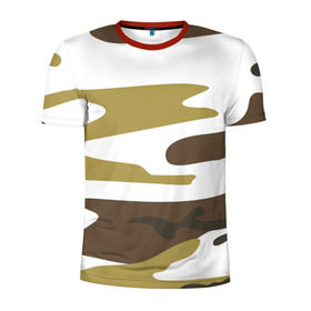Мужская футболка 3D спортивная с принтом Зимний камуфляж в Тюмени, 100% полиэстер с улучшенными характеристиками | приталенный силуэт, круглая горловина, широкие плечи, сужается к линии бедра | camo | camouflage | камо | камуфляж
