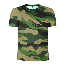 Мужская футболка 3D спортивная с принтом Лесной камуфляж в Тюмени, 100% полиэстер с улучшенными характеристиками | приталенный силуэт, круглая горловина, широкие плечи, сужается к линии бедра | camouflage | forest camouflage | камуфляж | лесной камуфляж