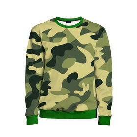 Детский свитшот 3D с принтом Зелёный камуфляж в Тюмени, 100% полиэстер | свободная посадка, прямой крой, мягкая тканевая резинка на рукавах и понизу свитшота | camouflage | green camouflage | зеленый камуфляж | камуфляж