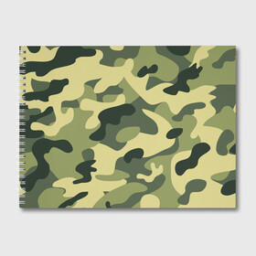 Альбом для рисования с принтом Зелёный камуфляж в Тюмени, 100% бумага
 | матовая бумага, плотность 200 мг. | Тематика изображения на принте: camouflage | green camouflage | зеленый камуфляж | камуфляж