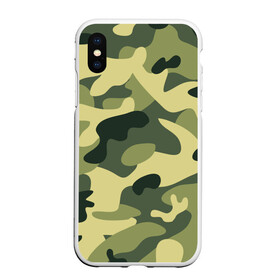 Чехол для iPhone XS Max матовый с принтом Зелёный камуфляж в Тюмени, Силикон | Область печати: задняя сторона чехла, без боковых панелей | Тематика изображения на принте: camouflage | green camouflage | зеленый камуфляж | камуфляж