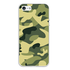 Чехол для iPhone 5/5S матовый с принтом Зелёный камуфляж в Тюмени, Силикон | Область печати: задняя сторона чехла, без боковых панелей | Тематика изображения на принте: camouflage | green camouflage | зеленый камуфляж | камуфляж