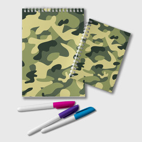 Блокнот с принтом Зелёный камуфляж в Тюмени, 100% бумага | 48 листов, плотность листов — 60 г/м2, плотность картонной обложки — 250 г/м2. Листы скреплены удобной пружинной спиралью. Цвет линий — светло-серый
 | Тематика изображения на принте: camouflage | green camouflage | зеленый камуфляж | камуфляж