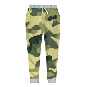 Женские брюки 3D с принтом Зелёный камуфляж в Тюмени, полиэстер 100% | прямой крой, два кармана без застежек по бокам, с мягкой трикотажной резинкой на поясе и по низу штанин. В поясе для дополнительного комфорта — широкие завязки | camouflage | green camouflage | зеленый камуфляж | камуфляж