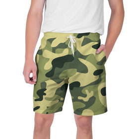 Мужские шорты 3D с принтом Зелёный камуфляж в Тюмени,  полиэстер 100% | прямой крой, два кармана без застежек по бокам. Мягкая трикотажная резинка на поясе, внутри которой широкие завязки. Длина чуть выше колен | camouflage | green camouflage | зеленый камуфляж | камуфляж