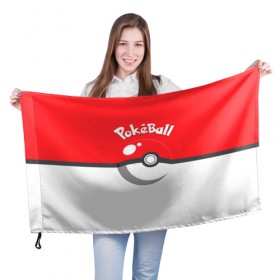 Флаг 3D с принтом Покеболл в Тюмени, 100% полиэстер | плотность ткани — 95 г/м2, размер — 67 х 109 см. Принт наносится с одной стороны | покеболл