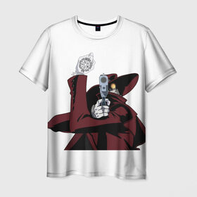 Мужская футболка 3D с принтом Алукард в Тюмени, 100% полиэфир | прямой крой, круглый вырез горловины, длина до линии бедер | Тематика изображения на принте: hellsing | алукард | хеллсинг