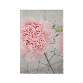 Обложка для паспорта матовая кожа с принтом Розовый цветок в Тюмени, натуральная матовая кожа | размер 19,3 х 13,7 см; прозрачные пластиковые крепления | Тематика изображения на принте: женская | природа | растения | розовый | цветок | цветы
