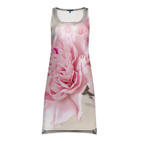 Платье-майка 3D с принтом Розовый цветок 5 в Тюмени, 100% полиэстер | полуприлегающий силуэт, широкие бретели, круглый вырез горловины, удлиненный подол сзади. | розовый | цветок | цветы