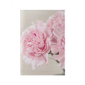 Обложка для паспорта матовая кожа с принтом Розовый цветок 5 в Тюмени, натуральная матовая кожа | размер 19,3 х 13,7 см; прозрачные пластиковые крепления | Тематика изображения на принте: розовый | цветок | цветы
