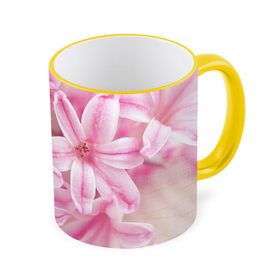 Кружка 3D с принтом Нежные цветочки в Тюмени, керамика | ёмкость 330 мл | розовый | цветок | цветы