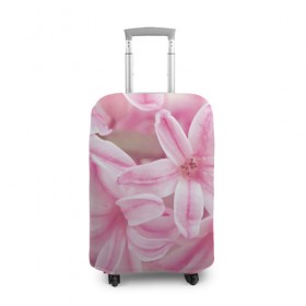 Чехол для чемодана 3D с принтом Нежные цветочки в Тюмени, 86% полиэфир, 14% спандекс | двустороннее нанесение принта, прорези для ручек и колес | розовый | цветок | цветы