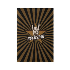 Обложка для паспорта матовая кожа с принтом Rockstar в Тюмени, натуральная матовая кожа | размер 19,3 х 13,7 см; прозрачные пластиковые крепления | hard | metal | music | rock | металл | музыка | рок | рок звезда