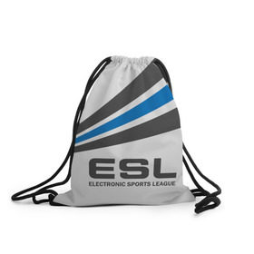 Рюкзак-мешок 3D с принтом ESL в Тюмени, 100% полиэстер | плотность ткани — 200 г/м2, размер — 35 х 45 см; лямки — толстые шнурки, застежка на шнуровке, без карманов и подкладки | cs go | cyber | dota 2 | progamer | sport | киберспорт