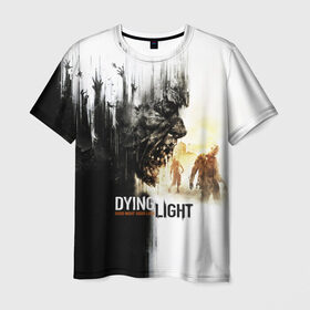 Мужская футболка 3D с принтом Dying Light в Тюмени, 100% полиэфир | прямой крой, круглый вырез горловины, длина до линии бедер | Тематика изображения на принте: dying light | horror | зомби | ужасы