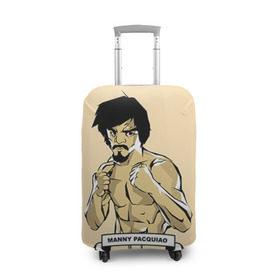 Чехол для чемодана 3D с принтом Manny Pacquiao в Тюмени, 86% полиэфир, 14% спандекс | двустороннее нанесение принта, прорези для ручек и колес | мэнни пакьяо