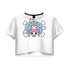 Женская футболка 3D укороченная с принтом Флаг Чоппера в Тюмени, 100% полиэстер | круглая горловина, длина футболки до линии талии, рукава с отворотами | чоппер