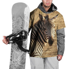 Накидка на куртку 3D с принтом Зебра в Тюмени, 100% полиэстер |  | африка | голова животного | зебра | лошадь | природа
