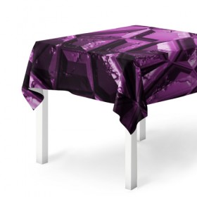 Скатерть 3D с принтом Каменная кладка фиолетовая в Тюмени, 100% полиэстер (ткань не мнется и не растягивается) | Размер: 150*150 см | 