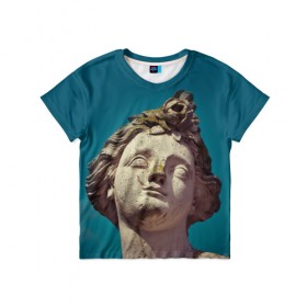 Детская футболка 3D с принтом Статуя в Тюмени, 100% гипоаллергенный полиэфир | прямой крой, круглый вырез горловины, длина до линии бедер, чуть спущенное плечо, ткань немного тянется | Тематика изображения на принте: греция | искусство | мрамор | рим | скульптура | статуя