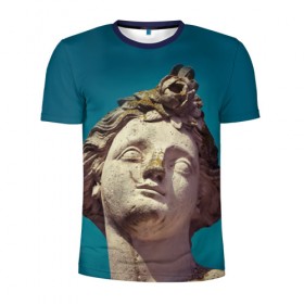 Мужская футболка 3D спортивная с принтом Статуя в Тюмени, 100% полиэстер с улучшенными характеристиками | приталенный силуэт, круглая горловина, широкие плечи, сужается к линии бедра | греция | искусство | мрамор | рим | скульптура | статуя