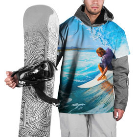 Накидка на куртку 3D с принтом Лето в Тюмени, 100% полиэстер |  | Тематика изображения на принте: берег | волна | лето | море | отдых | серфинг