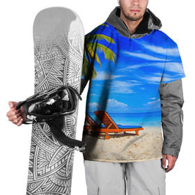 Накидка на куртку 3D с принтом Лето в Тюмени, 100% полиэстер |  | Тематика изображения на принте: берег | лето | море | отдых