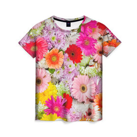 Женская футболка 3D с принтом Счастье в Тюмени, 100% полиэфир ( синтетическое хлопкоподобное полотно) | прямой крой, круглый вырез горловины, длина до линии бедер | арт | весна | красота | лето | любовь | новинки | осень | подарок | популярное | природа | радуга | цветы
