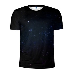 Мужская футболка 3D спортивная с принтом Deep Space в Тюмени, 100% полиэстер с улучшенными характеристиками | приталенный силуэт, круглая горловина, широкие плечи, сужается к линии бедра | Тематика изображения на принте: star | звезды