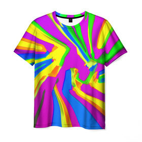 Мужская футболка 3D с принтом Tie-Dye в Тюмени, 100% полиэфир | прямой крой, круглый вырез горловины, длина до линии бедер | 
