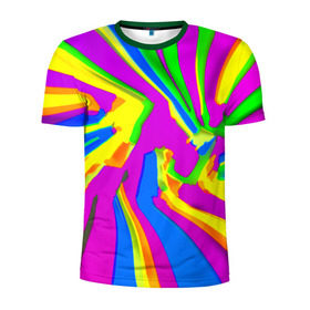 Мужская футболка 3D спортивная с принтом Tie-Dye в Тюмени, 100% полиэстер с улучшенными характеристиками | приталенный силуэт, круглая горловина, широкие плечи, сужается к линии бедра | 