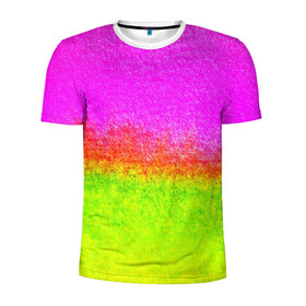 Мужская футболка 3D спортивная с принтом color в Тюмени, 100% полиэстер с улучшенными характеристиками | приталенный силуэт, круглая горловина, широкие плечи, сужается к линии бедра | Тематика изображения на принте: кислотный | яркий