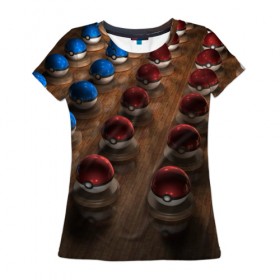 Женская футболка 3D с принтом Wood в Тюмени, 100% полиэфир ( синтетическое хлопкоподобное полотно) | прямой крой, круглый вырез горловины, длина до линии бедер | bulbasaur | pikachu | pokemon | squirtle | бальбазар | пикачу | покемон | сквиртл