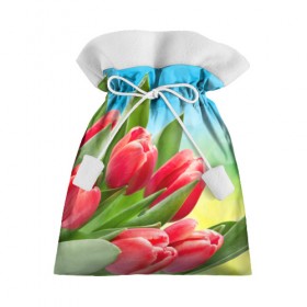 Подарочный 3D мешок с принтом Полевые тюльпаны в Тюмени, 100% полиэстер | Размер: 29*39 см | арт | краска | лето | лучи | любовь | новинки | популярные | природа | рисунки | свет | цветы