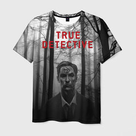 Мужская футболка 3D с принтом True Detective в Тюмени, 100% полиэфир | прямой крой, круглый вырез горловины, длина до линии бедер | детектив | настоящий детектив | раст | сериал