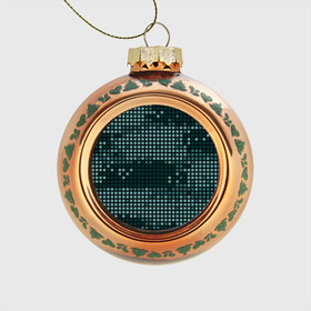 Стеклянный ёлочный шар с принтом Кибер камуфляж 3 в Тюмени, Стекло | Диаметр: 80 мм | Тематика изображения на принте: пиксели | темный